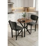 Mutfak Masası 70 Çap Yuvarlak Masa 2 Sandalyeli Modern Balkon Cafe Seti Elma 9844 Gri
