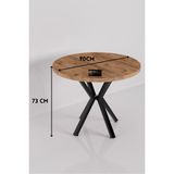 Mutfak Masası 90 cm Yuvarlak Masa Modern Metal Ayaklı Cafe Balkon Ofis Yemek Masası 9825 Atlantik