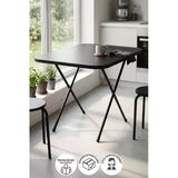 Mutfak Masası Katlanır Masa Yemek Masası Balkon Masası Gardenflex Masa 60X80 Cm Siyah