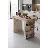Mutfak Masası Mutfak Adası Ada Masa Bar Masası Kahvaltı Masası Raflı Çok Amaçlı Dolap Modern Masa 120x60 cm 9835 Traverten