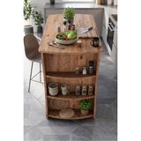 Mutfak Masası Mutfak Adası Ada Masa Bar Masası Kahvaltı Masası Raflı Çok Amaçlı Dolap Modern Masa 120x60 cm 9836 Atlantik Çam