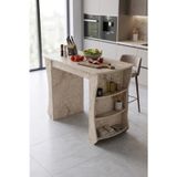 Mutfak Masası Mutfak Adası Ada Masa Bar Masası Kahvaltı Masası Raflı Çok Amaçlı Dolap Modern Masa 120x60 cm Traverten