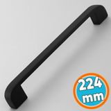 Mutfak Mobilya Çekmece Mutfak Dolap Dolabı Kulpları Kapak Kulbu 22.4 cm Kulp 224 mm Siyah Metal - 1