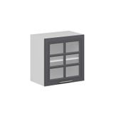 Mutfak Modül Mbr_C Üst 1Dk1R 60-H60Cm Dolap Cam Beyaz Antrasit Mdf