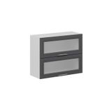 Mutfak Modül Mbr_C Üst 2Yk1R 90-H60Cm Dolap Cam Beyaz Antrasit Mdf