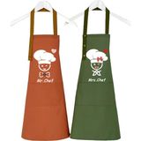 Mutfak Önlüğü Seti 2'li Siyah Kırmızı Leke Tutmaz Su Itici Kumaş Solmaz Baskı Chefs In Love Çeyiz Önlük - 60 x 75 cm - Turuncu