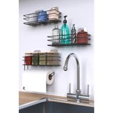 Mutfak Rafı Yapışkanlı Baharatlık 3 Lü Set Organizer Düzenleyici - Siyah