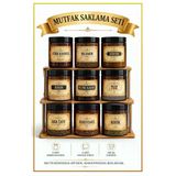 Mutfak Saklama Seti - 9 Amber Kavanoz Ve Gıda Etiketleri, 500 Ml