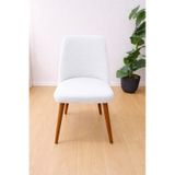 Mutfak Sandalye Kılıfı-büyük Oval Likral Kum Desen Yıkanabilir Lastikli Sandalye Örtüsü Chair Cover Krem