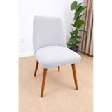Mutfak Sandalye Kılıfı-büyük Oval Likral Kum Desen Yıkanabilir Lastikli Sandalye Örtüsü Chair Cover Taş - Gri