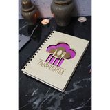 Mutfak Temalı Ahşap Kapaklı Defter - Çizgisiz Defter - Çizgisiz Tarif Defteri - A5 Anı Defteri