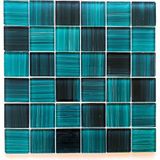 Mutfak Tezgah Arası, Banyo, Havuz, Sauna, Spa ve Iç ve Dış Dekorasyonda Tüm Yüzeyler Için, 48X48 mm. Turkuaz, 30X30 cm. Fileli Kristal Cam Mozaik. ( 11 File Karo = 1 M2 Fiyatıdır )