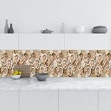 Mutfak Tezgah Arası Folyo Fayans Kaplama Folyosu 3d Daire Çiçek 60x400 Cm