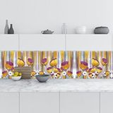 Mutfak Tezgah Arası Folyo Fayans Kaplama Folyosu 3D Golden Flower 60x200 CM