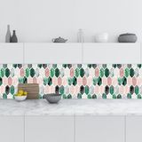 Mutfak Tezgah Arası Folyo Fayans Kaplama Folyosu Altıgen Çiçek 60x100 cm
