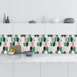 Mutfak Tezgah Arası Folyo Fayans Kaplama Folyosu Altıgen Çiçek 60x200 cm