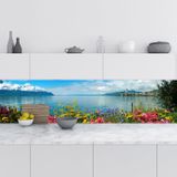 Mutfak Tezgah Arası Folyo Fayans Kaplama Folyosu Cenevre Gölü 60x300 cm