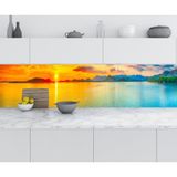 Mutfak Tezgah Arası Folyo Fayans Kaplama Folyosu Deniz Dağ 60x500 cm