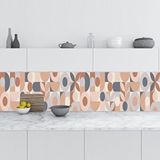 Mutfak Tezgah Arası Folyo Fayans Kaplama Folyosu Kahve Geometrik Mozaik 60x100 cm