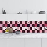Mutfak Tezgah Arası Folyo Fayans Kaplama Folyosu Kiraz Kalp 60x400 cm