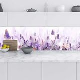 Mutfak Tezgah Arası Folyo Fayans Kaplama Folyosu Lavanta Çiçekler 60x500 cm