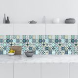 Mutfak Tezgah Arası Folyo Fayans Kaplama Folyosu Lizbon Geometrik Karo 60x400 Cm