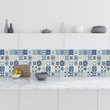 Mutfak Tezgah Arası Folyo Fayans Kaplama Folyosu Mavi Fayans Desen 60x200 Cm