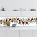 Mutfak Tezgah Arası Folyo Fayans Kaplama Folyosu Meyveler Su 60x100 cm