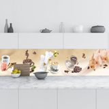 Mutfak Tezgah Arası Folyo Fayans Kaplama Folyosu Orkide Kahve 60x100 cm