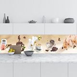 Mutfak Tezgah Arası Folyo Fayans Kaplama Folyosu Orkide Kahve 60x300 cm