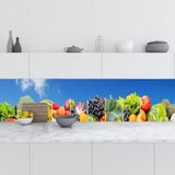 Mutfak Tezgah Arası Folyo Fayans Kaplama Folyosu Panorama Meyve Sebze 60x200 cm