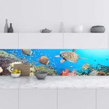 Mutfak Tezgah Arası Folyo Fayans Kaplama Folyosu Panorama Su Altı 60x100 cm
