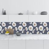 Mutfak Tezgah Arası Folyo Fayans Kaplama Folyosu Papatya Çizim 60x300 Cm