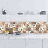 Mutfak Tezgah Arası Folyo Fayans Kaplama Folyosu Rustik Ahşap 60x500 cm