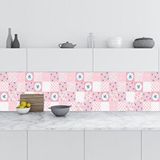 Mutfak Tezgah Arası Folyo Fayans Kaplama Folyosu Rustik Pembe 60x100 cm