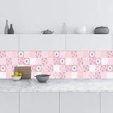 Mutfak Tezgah Arası Folyo Fayans Kaplama Folyosu Rustik Pembe 60x200 Cm