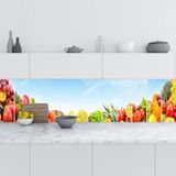 Mutfak Tezgah Arası Folyo Fayans Kaplama Folyosu Sebze Meyve Blue Sky 60x300 cm