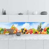 Mutfak Tezgah Arası Folyo Fayans Kaplama Folyosu Sebze Meyve Gökyüzü 60x400 cm