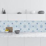 Mutfak Tezgah Arası Folyo Fayans Kaplama Folyosu Suluboya Arabic Design 60x500 cm
