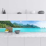 Mutfak Tezgah Arası Folyo Fayans Kaplama Folyosu Tayland Adası 60x200 cm
