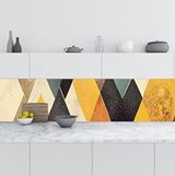 Mutfak Tezgah Arası Folyo Fayans Kaplama Folyosu Teknik Geometri 60x400 cm