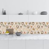 Mutfak Tezgah Arası Folyo Fayans Kaplama Folyosu Üçgen Design 60x200 cm