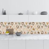 Mutfak Tezgah Arası Folyo Fayans Kaplama Folyosu Üçgen Design 60x300 Cm