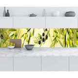 Mutfak Tezgah Arası Folyo Fayans Kaplama Folyosu Zeytin Dalı 60x400 cm