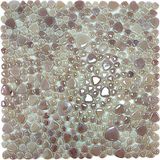 Mutfak Tezgah Arası, Havuz, Banyo, Sauna, Spa, Iç ve Dış Dekorasyonda Tüm Yüzeyler Için, Beyaz Üzerine Püskürtme Bordo, Damla, 31.5X31.5CM. Fileli Cam Mozaik. (10 File Karo = 1 M2 Fiyatıdır ) - Mozaik ölçüleri: Mix. - File Karo ölçüsü: 31,5 x 31,5 cm