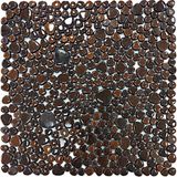 Mutfak Tezgah Arası, Havuz, Banyo, Sauna, Spa, Iç ve Dış Dekorasyonda Tüm Yüzeyler Için, Siyah Üzerine Püskürtme Sarı, Damla, 31.5X31.5CM. Fileli Cam Mozaik. (10 File Karo = 1 M2 Fiyatıdır ) - Mozaik ölçüleri: Mix. - File Karo ölçüsü: 31,5 x 31,5 cm