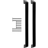 Mutfak ve Banyo Dolabı Kapakları ve Çekmeceler Için Kalın Metal Kulp Mobilya Dolap Kulbu Mat Siyah 2 Adet - 224mm - Piramit