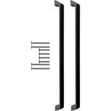 Mutfak ve Banyo Dolabı Kapakları ve Çekmeceler Için Kalın Metal Kulp Mobilya Dolap Kulbu Mat Siyah 2 Adet - 320mm - Piramit