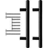 Mutfak ve Banyo Dolabı Kapakları ve Çekmeceler için Metal Kulp Paslanmaz Mobilya Dolap Kulbu 96mm Mat Siyah 2 Adet