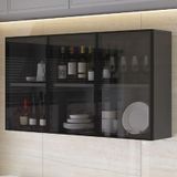 Mutfak ve Banyo için Duvara Monte Depolama Dolabı - Balkon, Tuvalet ve Giyinme Odası için Kapılı Şık Duvara Monte Dolap - 105 x 30 x 60 cm (41,3 inç x 11,8 inç x 23,6 inç)